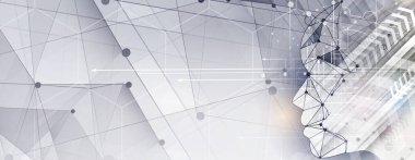 Yapay zeka kavramsal teknoloji Illustration. Fütüristik arka plan