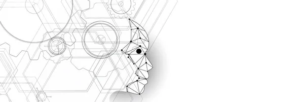 人工知能の技術概念図 未来の抽象的な背景 — ストックベクタ