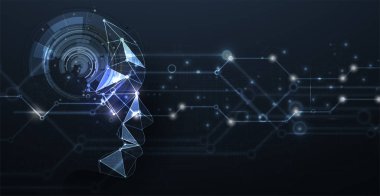 Yapay zeka kavramsal teknoloji Illustration. Fütüristik arka plan