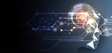 Yapay zeka kavramsal teknoloji Illustration. Fütüristik arka plan