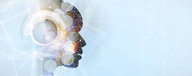 Yapay zeka kavramsal teknoloji Illustration. Fütüristik arka plan