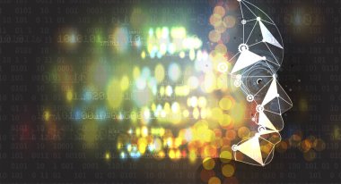 Yapay zeka kavramsal teknoloji Illustration. Fütüristik arka plan