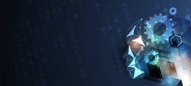 Yapay zeka kavramsal teknoloji Illustration. Fütüristik arka plan