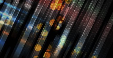 İkili kod baytını ağ üzerinden çalıştırın. Soyut fütüristik te