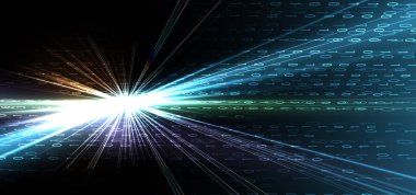 İkili kod baytını ağ üzerinden çalıştırın. Soyut fütüristik te