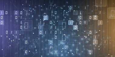 İkili kod baytını ağ üzerinden çalıştırın. Soyut fütüristik te