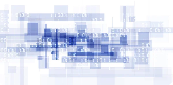 Los bytes de código binario corren a través de la red. Resumen futurista te — Archivo Imágenes Vectoriales