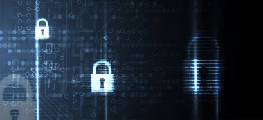 Cybersecurity ve bilgi veya ağ koruması. Gelecekteki teknoloji