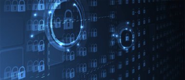 Cybersecurity ve bilgi veya ağ koruması. Gelecekteki teknoloji