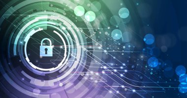 Cybersecurity ve bilgi veya ağ koruması. Gelecekteki teknoloji