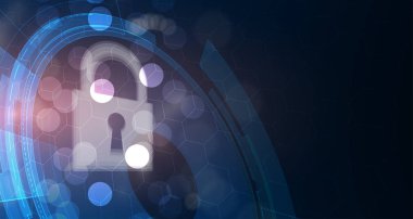 Cybersecurity ve bilgi veya ağ koruması. Gelecekteki teknoloji