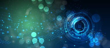 Cybersecurity ve bilgi veya ağ koruması. Gelecekteki teknoloji