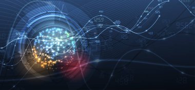 Teknoloji veri arka planı, küresel iş çözümü fikri