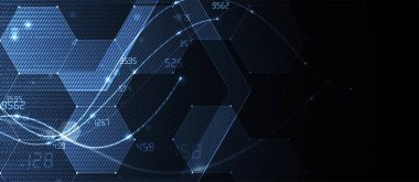 Soyut altıgen arka plan. Teknoloji poligonal tasarımı. Digita