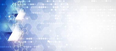 Soyut altıgen arka plan. Teknoloji poligonal tasarımı. Digita