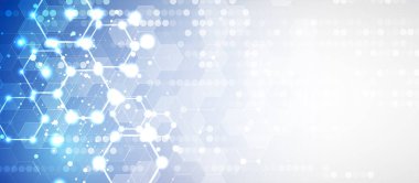 Soyut altıgen arka plan. Teknoloji poligonal tasarımı. Digita