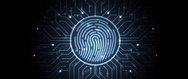 Soyut parmak izi teknolojisi iş arka plan. Devre güvenliği