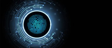 Soyut parmak izi teknolojisi iş arka plan. Devre güvenliği
