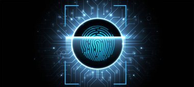 Soyut parmak izi teknolojisi iş arka plan. Devre sn