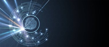 Soyut parmak izi teknolojisi iş arka plan. Devre sn