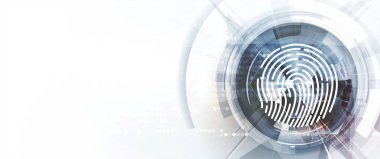 Soyut parmak izi teknolojisi iş arka plan. Devre sn