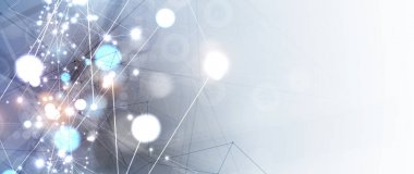 Neural ağ kavramı. Hücreleri bağlantıları ile bağlı. Yüksek technol