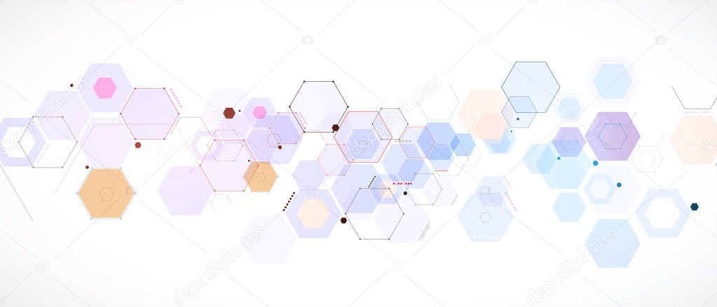 Abstract hexagon background. Technology poligonal design. Digita