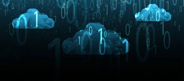 Tecnología Cloud. Fondo de concepto web digital integrado — Vector de stock