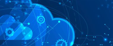 Bulut teknolojisi. Entegre dijital web konsepti arka planı