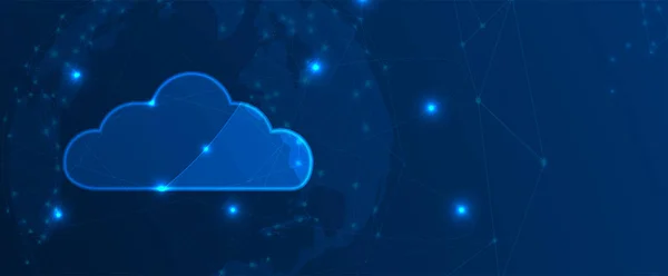 Cloud-technologie. Geïntegreerde digitale webconcept achtergrond — Stockvector