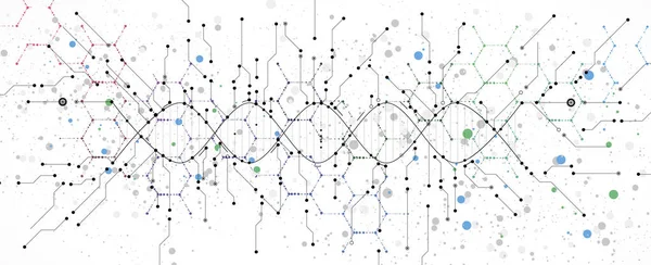 Abstrakte dna-Technologie. Wissenschaft medizinisches Konzept. futuristischer Bac — Stockvektor