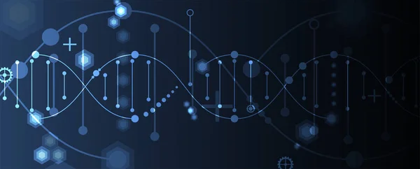 Tecnologia astratta del DNA. Concetto medico scientifico. Bac futuristico — Vettoriale Stock