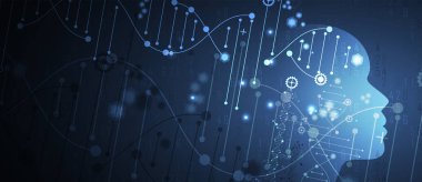 Soyut yapay zeka Dna teknolojisi. Bilim ve sok