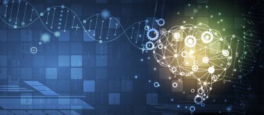 Soyut yapay zeka Dna teknolojisi. Bilim ve sok