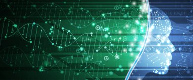 Soyut yapay zeka Dna teknolojisi. Bilim ve sok