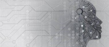 Yapay zeka. Teknoloji web arka plan. Sanal konsantrasyon
