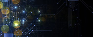 Soyut devre kartı fütüristik teknoloji işleme backgrou