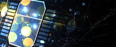 Soyut devre kartı fütüristik teknoloji işleme backgrou