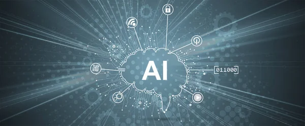 Conceptuele technologie illustratie van kunstmatige intelligentie — Stockvector