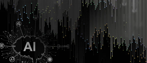 Proceso cuántico. Inteligencia artificial de aprendizaje profundo. Futur. — Archivo Imágenes Vectoriales