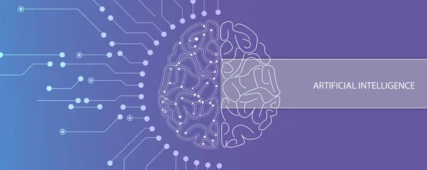 Processamento quântico. Inteligência artificial de aprendizagem profunda. Futuro —  Vetores de Stock