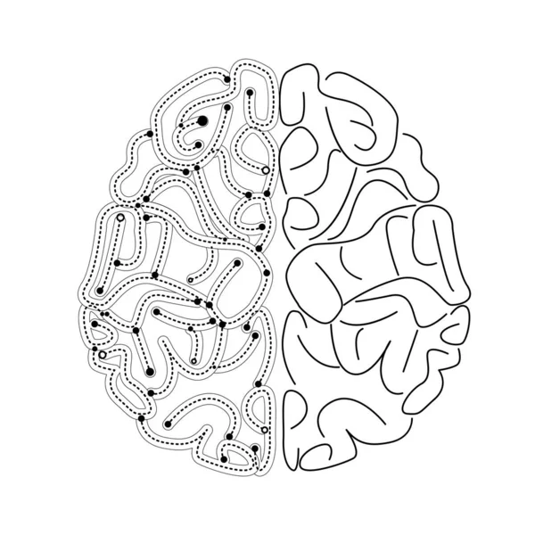 Traitement quantique. Apprentissage profond intelligence artificielle. Futur — Image vectorielle