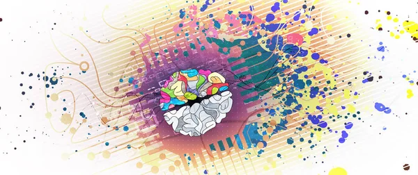 Elaborazione quantistica. Apprendimento profondo intelligenza artificiale. Futuro — Vettoriale Stock