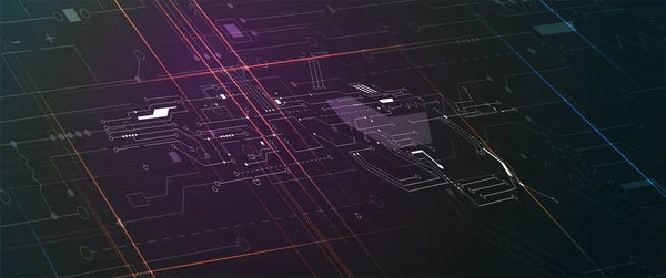 Carte de circuit imprimé abstraite technologie futuriste traitement backgrou — Image vectorielle