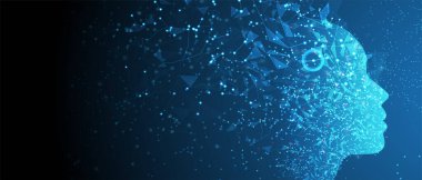 Yapay zeka kavramsal teknoloji Illustration. Fütüristik arka plan