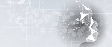 Yapay zeka kavramsal teknoloji Illustration. Fütüristik arka plan