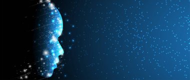 Yapay zeka kavramsal teknoloji Illustration. Fütüristik arka plan