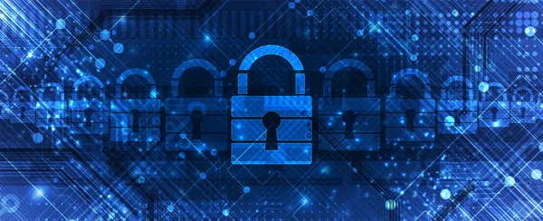 Cybersicherheit Und Informations Oder Netzwerkschutz Zukünftige Cyber Technologie Web Services — Stockvektor