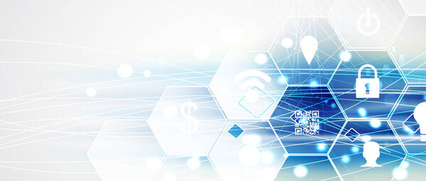 Cybersecurity and information or network protection. Future cyber technology web services for business and internet project