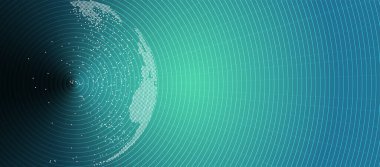 Kuantum işleme. Derin öğrenme yapay zekası. İşletme veya bilim sunumu için gelecekteki yeni teknoloji. Vektör arkaplanı